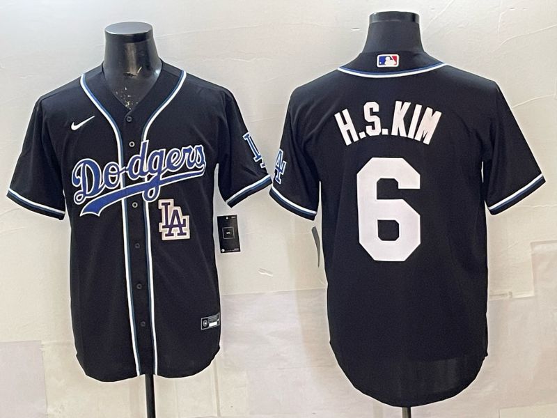 Men 2025 Los Angeles Dodgers #6 H.S.Kim black Nike MLB Jersey style 067->oakland raiders->NFL Jersey
